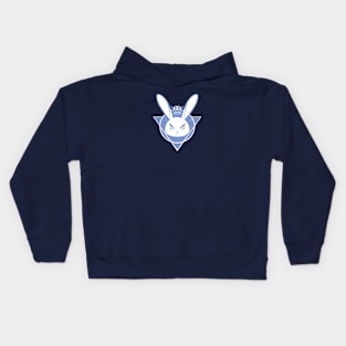 King Bunny - Blue Emblem Kids Hoodie